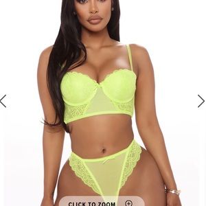 NWT Fashion Nova Neon Lingerie Set